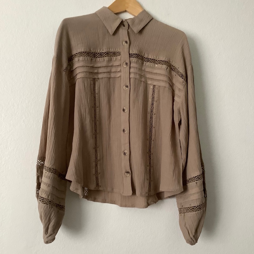 New Free People Stone Long Sleeve Top Size XS